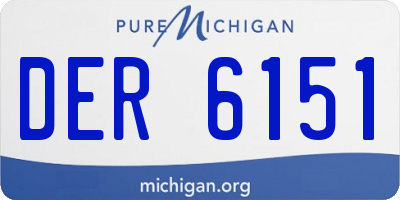 MI license plate DER6151
