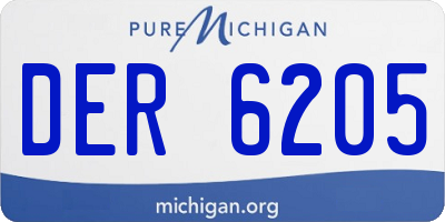 MI license plate DER6205