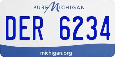 MI license plate DER6234