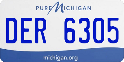 MI license plate DER6305