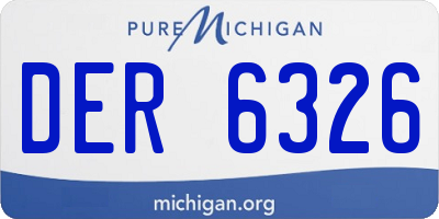 MI license plate DER6326