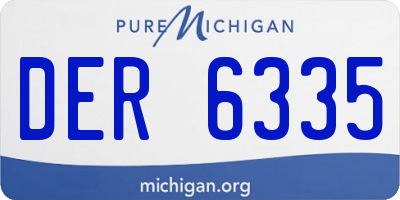 MI license plate DER6335