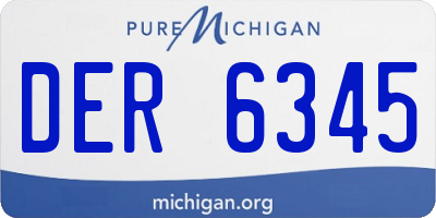 MI license plate DER6345