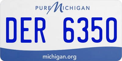 MI license plate DER6350