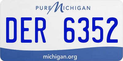 MI license plate DER6352