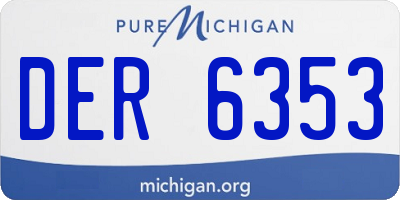 MI license plate DER6353