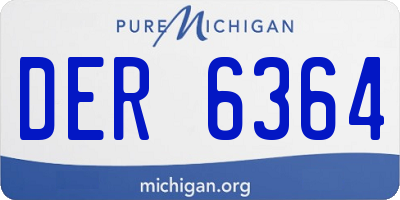 MI license plate DER6364