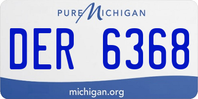 MI license plate DER6368