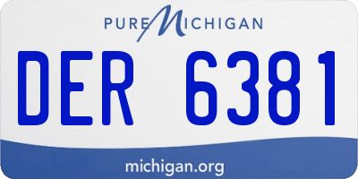 MI license plate DER6381