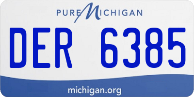 MI license plate DER6385