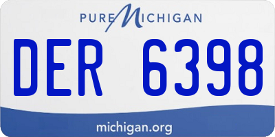 MI license plate DER6398