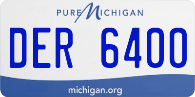 MI license plate DER6400