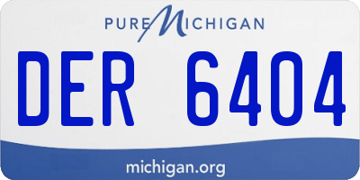 MI license plate DER6404