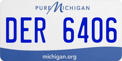MI license plate DER6406