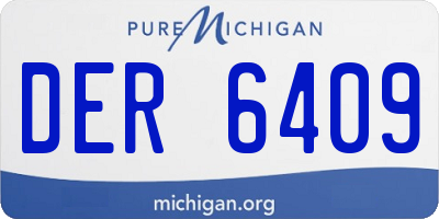 MI license plate DER6409