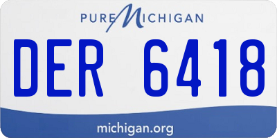 MI license plate DER6418