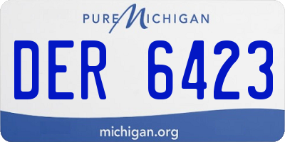 MI license plate DER6423