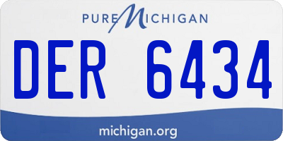 MI license plate DER6434
