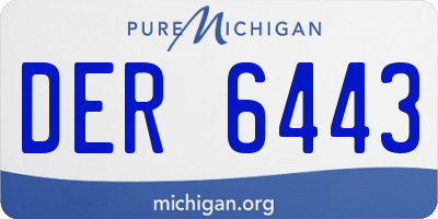 MI license plate DER6443