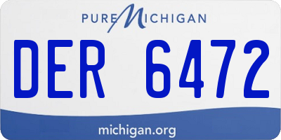MI license plate DER6472