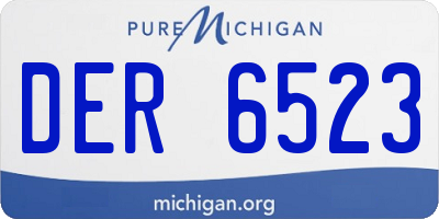 MI license plate DER6523