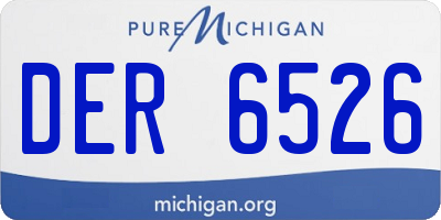 MI license plate DER6526