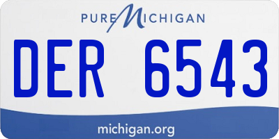 MI license plate DER6543