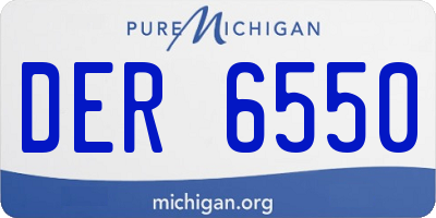 MI license plate DER6550