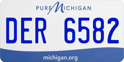 MI license plate DER6582