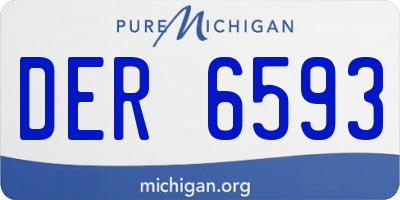 MI license plate DER6593