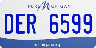 MI license plate DER6599