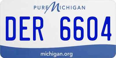 MI license plate DER6604