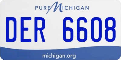 MI license plate DER6608
