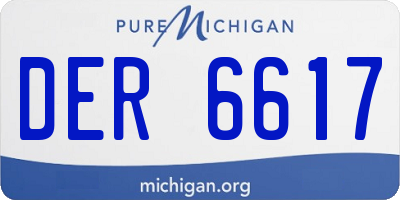MI license plate DER6617