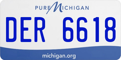 MI license plate DER6618