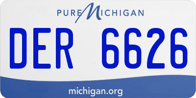 MI license plate DER6626
