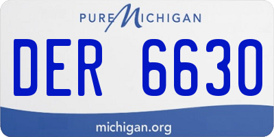 MI license plate DER6630