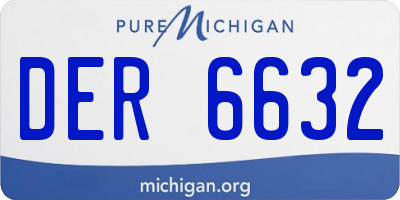 MI license plate DER6632