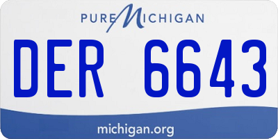 MI license plate DER6643