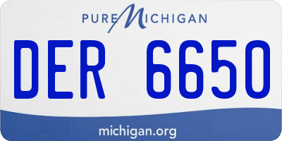 MI license plate DER6650