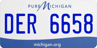MI license plate DER6658