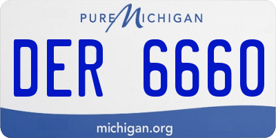 MI license plate DER6660