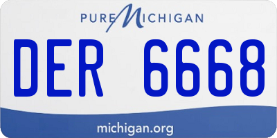 MI license plate DER6668