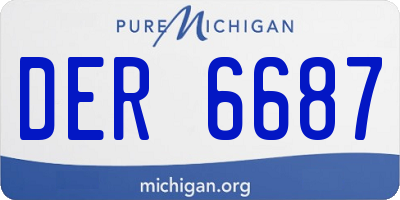MI license plate DER6687