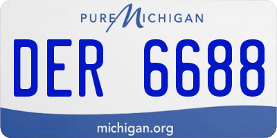 MI license plate DER6688
