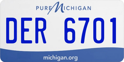 MI license plate DER6701