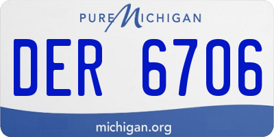 MI license plate DER6706