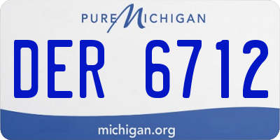 MI license plate DER6712
