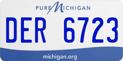 MI license plate DER6723