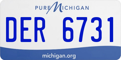 MI license plate DER6731
